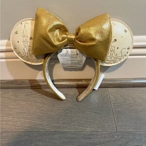 Disney Gold and Cream Castle Minnie Ears Headband